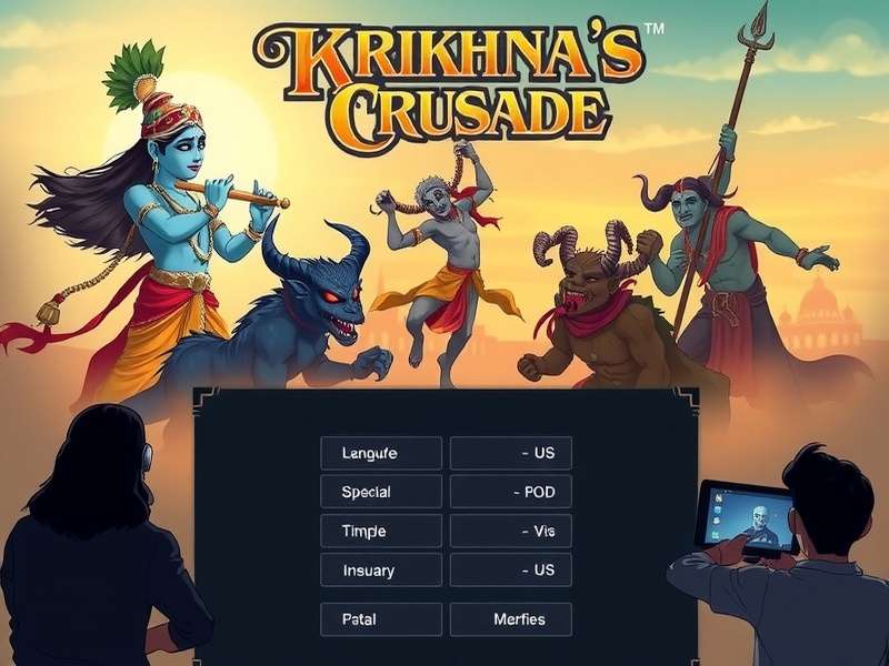 Krishna engaged in combat with demons in Krishna S Crusade