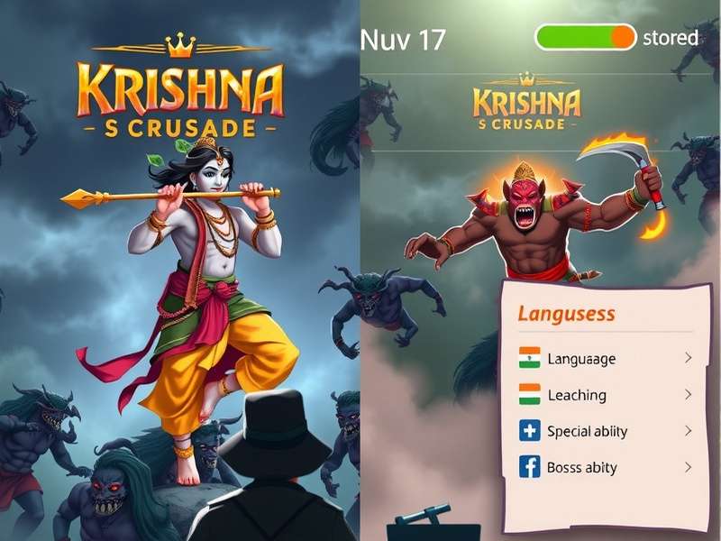Krishna using special ability against boss in Krishna S Crusade